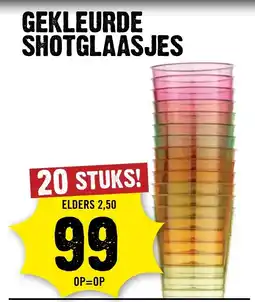 Dirck 3 Gekleurde shotglaasjes aanbieding