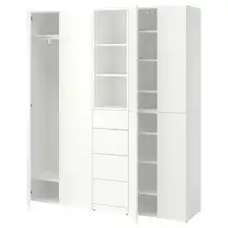 IKEA Lastare Kledingkastcombinatie, wit, 180x42x201 cm aanbieding