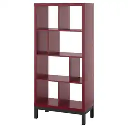 IKEA Kallax Stellingkast met onderframe, bruinrood/zwart, 77x39x164 cm aanbieding