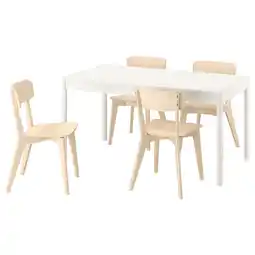 IKEA Tonstad / lisabo Tafel en 4 stoelen, ecru/essen, 150x80 cm aanbieding
