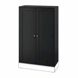 IKEA Donkerbruine havsta houten kast, rechthoekig, met twee deuren en ronde knoppen aanbieding