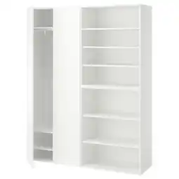 IKEA Witte lastare opslagruimte, minimalistisch ontwerp, meerdere planken, verstelbare voeten aanbieding