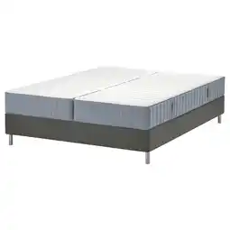 IKEA LyngÖr Lattenmatrasbodem met poten, Valevåg stevig/middelhard/lichtblauw donkergrijs, 160x200 cm aanbieding