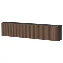 IKEA BestÅ Kastcombinatie wand, zwartbruin Björköviken/bruin gelazuurd eikenfineer, 180x22x38 cm aanbieding