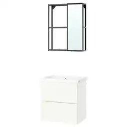 IKEA Enhet Badkamer, antraciet/wit, 64x43x65 cm aanbieding