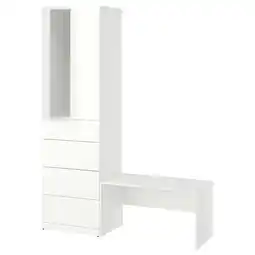 IKEA Lastare Opbergcombinatie, wit/met bank, 150x42x201 cm aanbieding