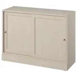IKEA Een havsta lichtbeige houten kast, voorzien van schuifdeuren en een strak scandinavisch design aanbieding