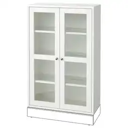 IKEA Havsta witte kast, glazen deuren, grenenhout, rechthoekig aanbieding