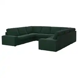IKEA Donkergroene kivik sectionele bank, modern design met afneembare armleuningen en pluche kussens aanbieding