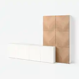 IKEA BestÅ Opberger met deuren, wit lappviken/hedeviken eiken, 300x42x193 cm aanbieding