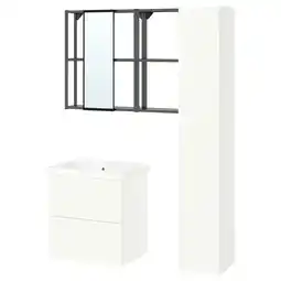 IKEA Enhet Badkamer, antraciet/wit, 64x43x65 cm aanbieding