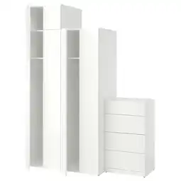 IKEA Lastare Kledingkastcombinatie, wit/met verhogingsdeel, 180x62x236 cm aanbieding