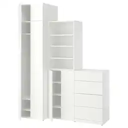IKEA Lastare Kledingkastcombinatie, wit/met verhogingsdeel, 180x62x237 cm aanbieding