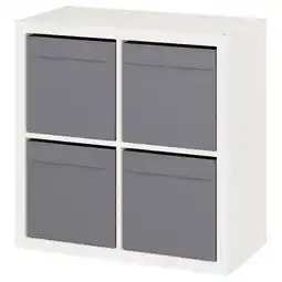 IKEA Kallax Open kast, wit/dröna donkergrijs, 77x39x77 cm aanbieding