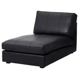 IKEA Zwarte kivik chaise longue. Modern design, lederen bekleding, l-vormig aanbieding
