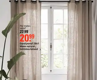 Karwei Gordijnstof 2641 Mees naturel, lichtdoorlatend aanbieding