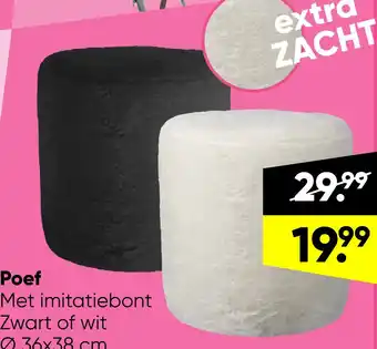 Big Bazar Poef Met imitatiebont aanbieding