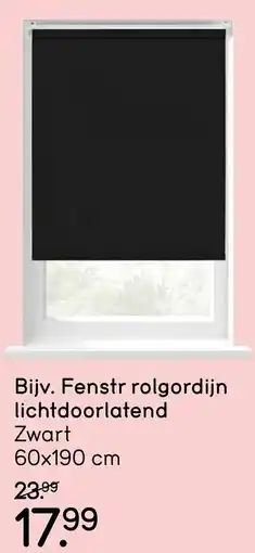 Leen Bakker Fenstr rolgordijn lichtdoorlatend zwart aanbieding