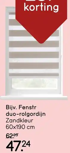 Leen Bakker Fenstr duo rolgordijn zandkleur aanbieding