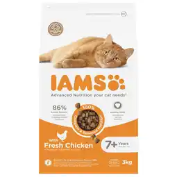 Pets Place Iams Cat Senior - Kattenbrokken - 3 kg Kip aanbieding