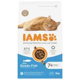 Pets Place Iams Cat Senior - Kattenbrokken - 3 kg Zeevis aanbieding
