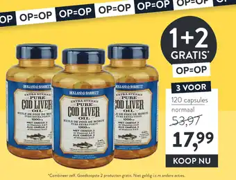 Holland & Barrett Cod Liver Oil aanbieding