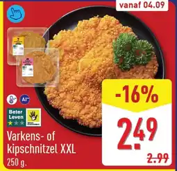 ALDI Varkens of kipschnitzel XXL aanbieding