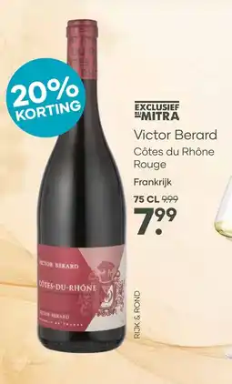 Mitra Victor Berard Côtes du Rhône Rouge | 75 CL aanbieding