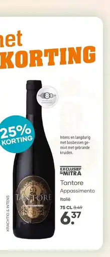Mitra Tantore Appassimento | 75 CL aanbieding