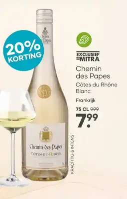 Mitra Chemin des Papes Côtes du Rhône Blanc | 75 CL aanbieding