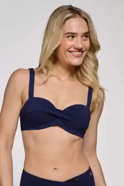 Wehkamp ten Cate Beach TC WOW voorgevormde strapless bandeau bikinitop donkerblauw aanbieding