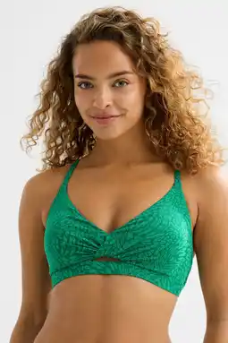 Wehkamp BEACHWAVE voorgevormde bikinitop met textuur groen aanbieding