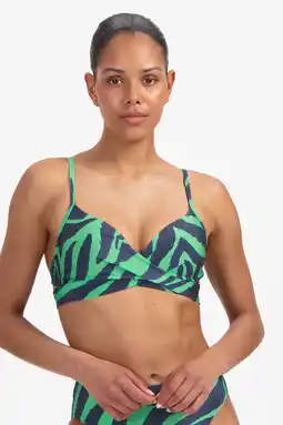 Wehkamp Beachlife voorgevormde beugel bikinitop groen/donkerblauw aanbieding
