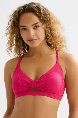 Wehkamp BEACHWAVE voorgevormde bikinitop met textuur roze aanbieding