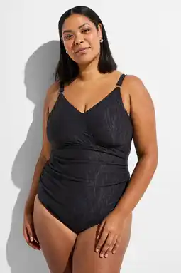 Wehkamp Zizzi jacquard badpak SMIKKA zwart aanbieding