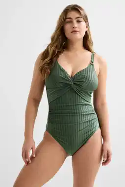 Wehkamp BEACHWAVE corrigerend badpak met textuur groen aanbieding