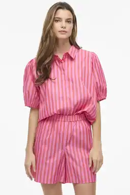 Wehkamp VILA gestreepte blouse roze aanbieding