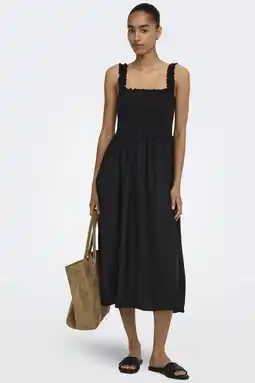 Wehkamp ONLY maxi zomerjurk met smockwerk - zwart aanbieding