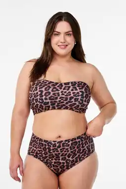 Wehkamp Zizzi high waist bikinibroekje CAANNE bruin aanbieding