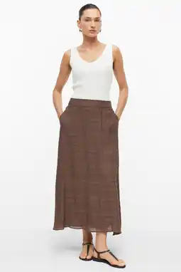 Wehkamp s.Oliver BLACK LABEL viscose regular fit midi rok - bruin aanbieding