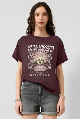 Wehkamp QS top met print - donkerrood aanbieding