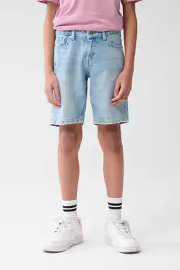 Wehkamp Shoeby straight denim short light blue denim aanbieding