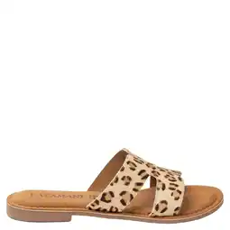 Wehkamp Lazamani Lumi slippers met panterprint beige aanbieding