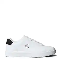 Wehkamp Calvin Klein leren sneakers wit/zwart aanbieding