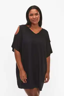 Wehkamp Zizzi strandtuniek SLOW zwart aanbieding