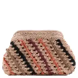 Wehkamp MANGO TEEN gevlochten clutch lichtbruin/oranje/zwart aanbieding