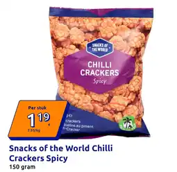 Action Snacks of the World Chilli Crackers Spicy aanbieding