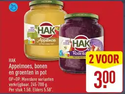 ALDI HAK Appelmoes, bonen en groenten in pot aanbieding