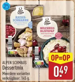 ALDI Alpen Schmaus Dessertmix aanbieding