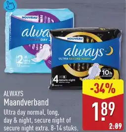 ALDI Always Maandverband aanbieding